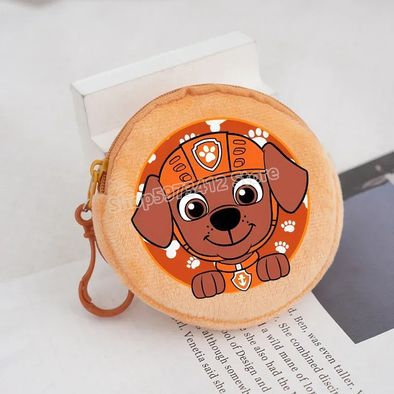 Paw Patrols Round Wallet Cute Keychain Bag Printing Coin Zipper Purse Anime Small Change Bags Convenient Mini Storage Pouch Gift