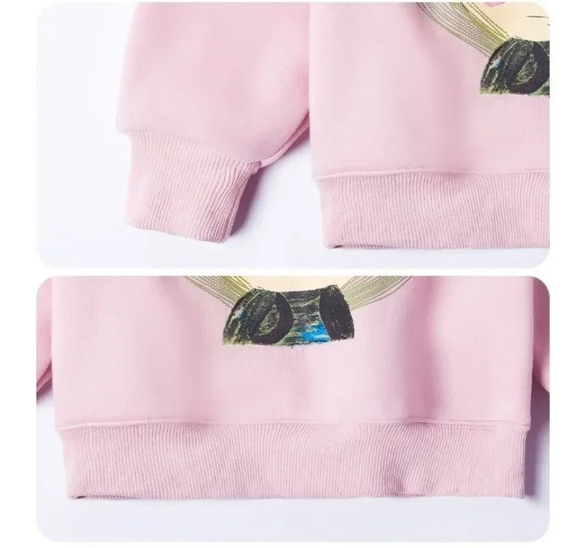 2025 Spring Baby Long Sleeve Top Clothes Infant Boy Girl Cartoon Printed Sweatshirt Toddler Casual Versatile Pullover Clothing