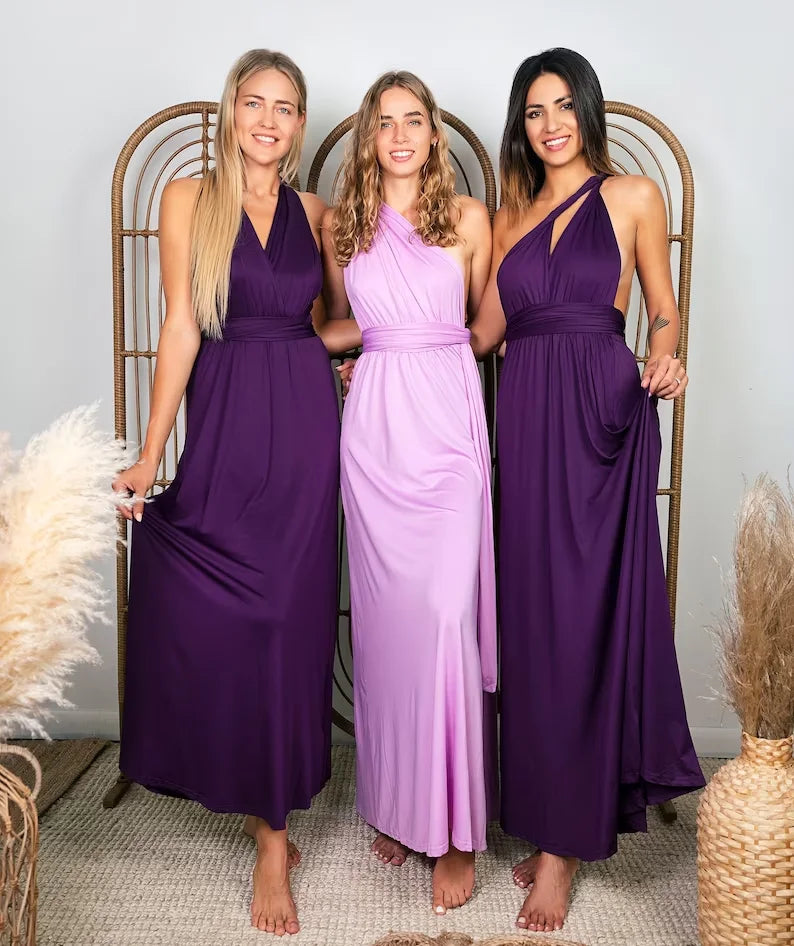 Formal Dress Women Elegant Evening Long Deep V Halter Dress Convertible Multi Way Wrap Maxi Grecian Dresses Wedding Party Dress