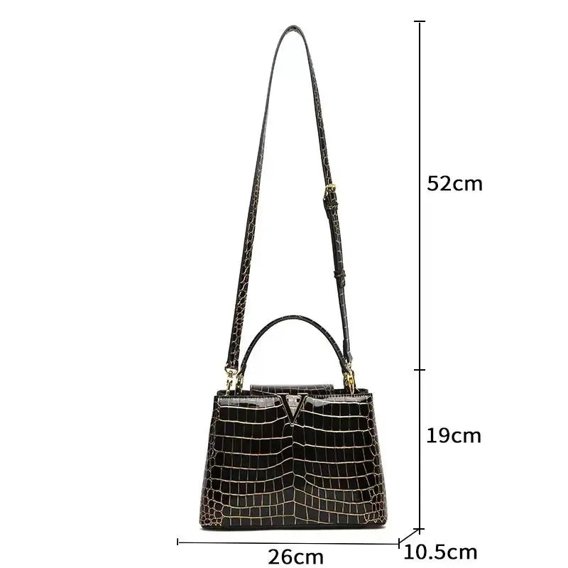 Luxury Designer Brand bolsa feminina  High-quality сумка Leather Crocodile Print Shoulder Handbags for Women 가방 Hot Sell