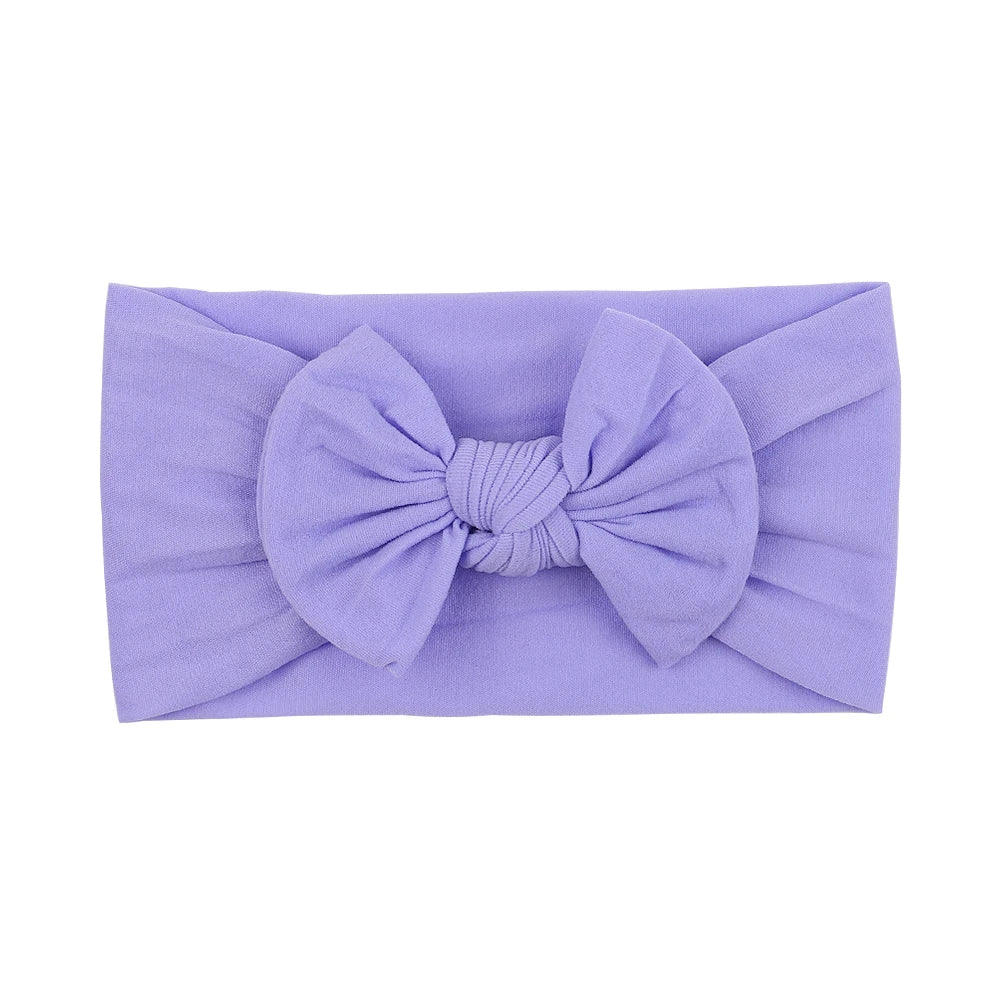 48 colors Baby Bowknot Hairband Broadside Headband Kids Girls Boutique Elastic Protect Turban Headwear Baby Hair Accessories