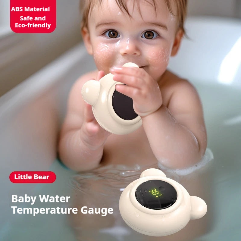 1pc Little Bear Baby Water Temperature Gauge, Button Cell Child/Baby Bath Digital Temperature Gauge - Home Use