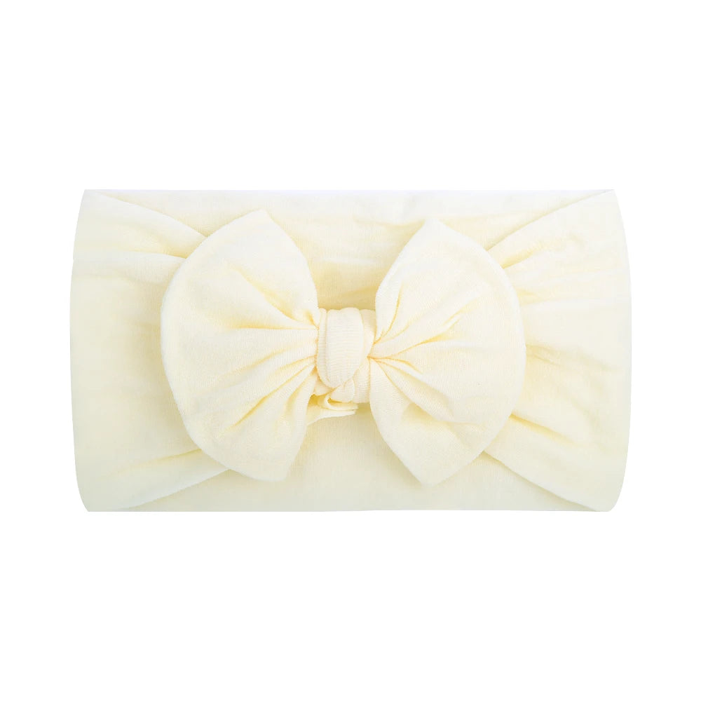 48 colors Baby Bowknot Hairband Broadside Headband Kids Girls Boutique Elastic Protect Turban Headwear Baby Hair Accessories