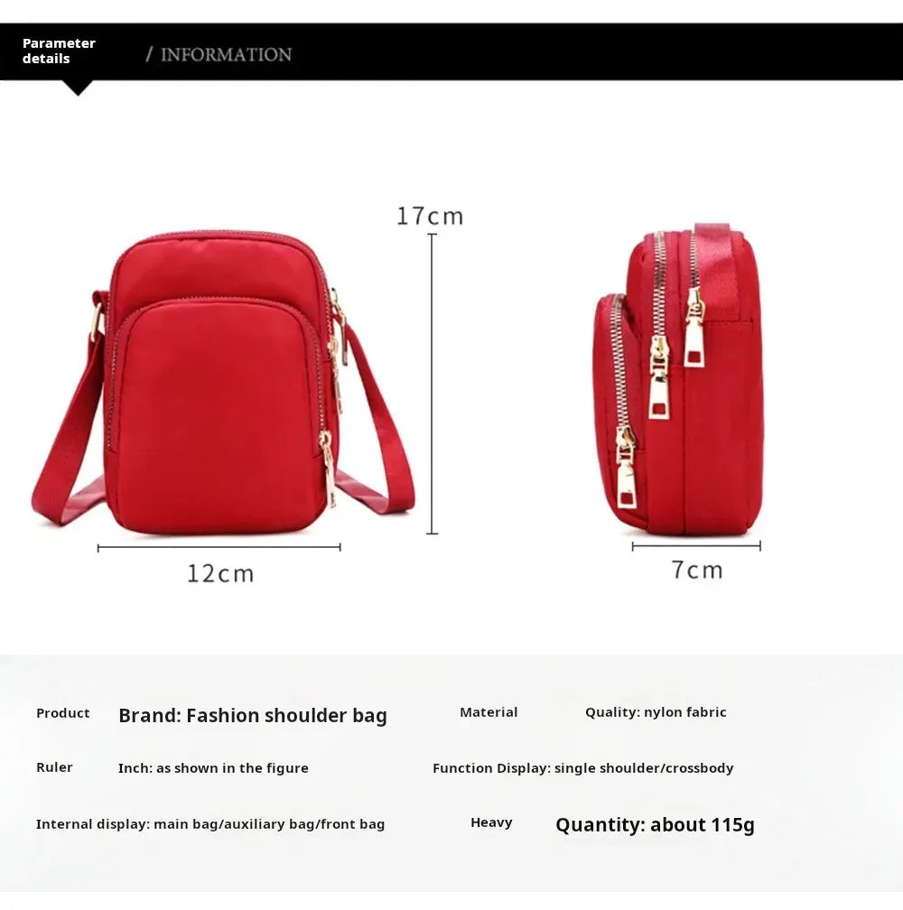 Women Bag Waterproof Shoulder Bag Crossbody Zipper Mobile Phone Lady Female Multifunction Handbag Wrist Purse Womens Pouch