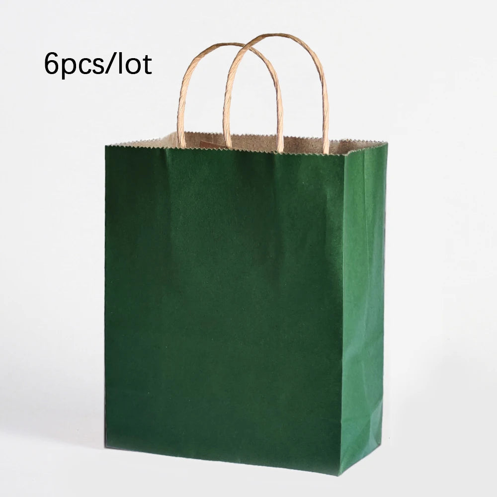 6pcs Macaron Paper Gift Bags Candy Gift Packaging Bags Kids Birthday Party Treat Bags Decoration Baby Shower Wedding Supplies