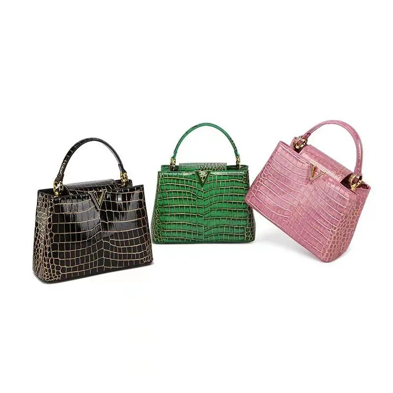 Luxury Designer Brand bolsa feminina  High-quality сумка Leather Crocodile Print Shoulder Handbags for Women 가방 Hot Sell