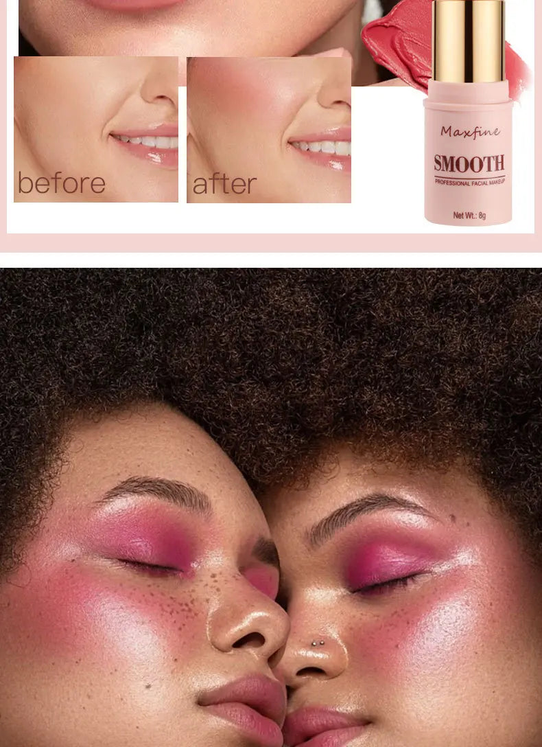 Facial Powder Blusher Stick Cream Shadow Highlight Repair Monochrome Expansion Color Shrink Red Rouge Concealer