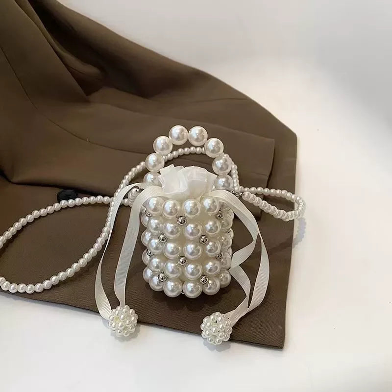 2026 New Summer Lipstick Bags for Women Fashion Pearl Mini Purse Crossbody Bag High Quality Gold Shell Bag Designer Shoulder Bag
