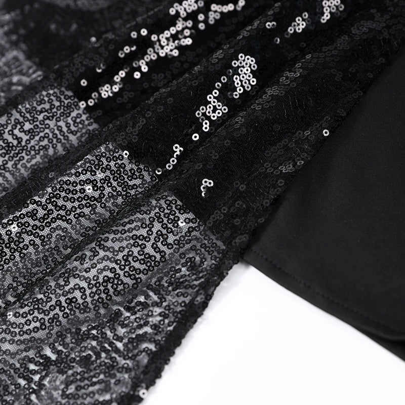 Sequined Patchwork Evening Dress Women Sexy Backless Half Sleeve Slim Hip Package Long Dresses Fashion Elegant Party Robes Lady