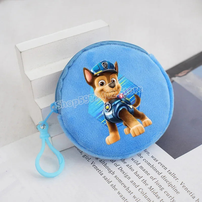 Paw Patrols Round Wallet Cute Keychain Bag Printing Coin Zipper Purse Anime Small Change Bags Convenient Mini Storage Pouch Gift