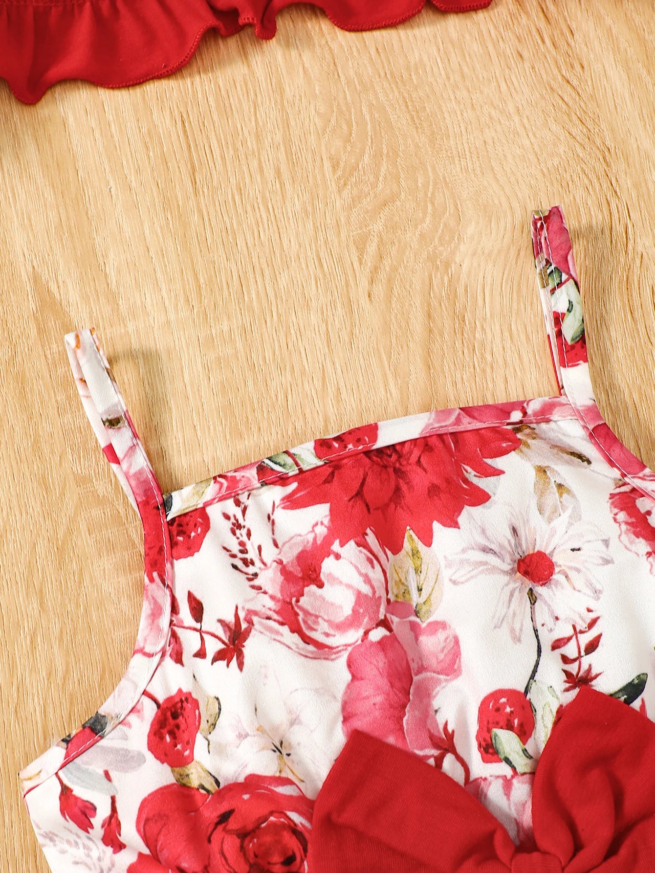 2PC Children's New Hanging Strap Flower Bow Skirt Bubble Sleeves Shawl Skirt Suitable for Girls Aged 1-6 Summer Fashion Dress