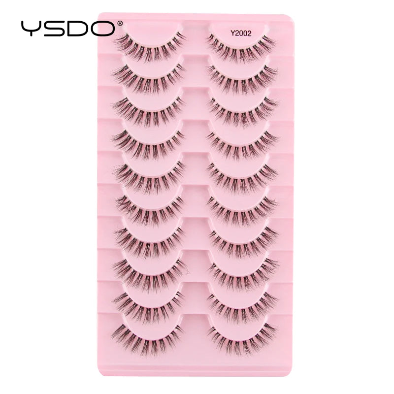 YSDO Natural False Eyelashes 3/6/10 Pairs Wispy Faux 3D Mink Lashes Reusable Fluffy Cat Fake Lashes Extension Makeup Tool Cílios