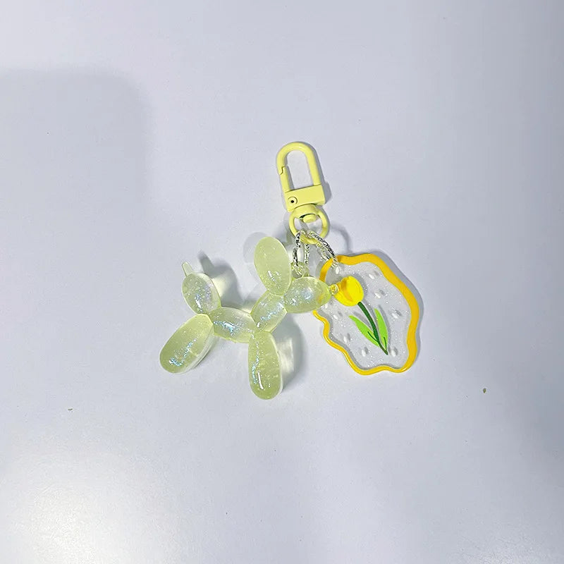Balloon Dog Luminous Keychain Balloon Dog Glow At Night Pewndant Keyring Accessories Backpack Bags Pendant Kawaii Things Y2K New