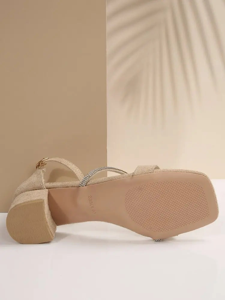 Summer Hot Selling Comfortable Elegant Sexy High-heeled Sandals Fashionable New Style Square Toe Anti Slip Casual Sandals Women
