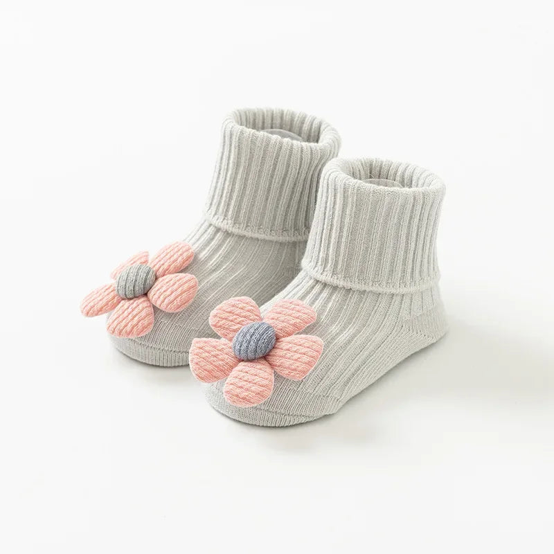 Baby Socks Spring and Autumn Non-slip Floor Socks Newborn Baby Cartoon 3D Doll Toddler Socks 0-24 Months