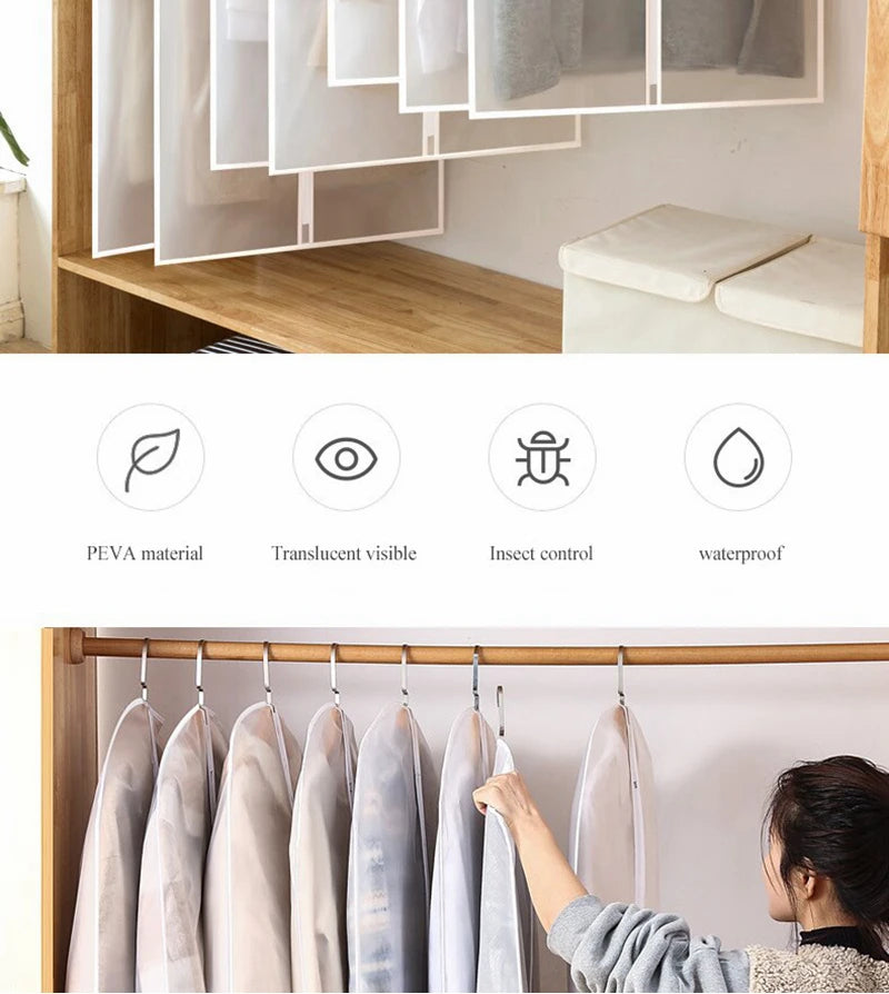 Clothes Hanging Dust cover wedding Dress Cover Suit Coat Storage Bag Garment bags Organizer Wardrobe Hanging Clothing Organizers