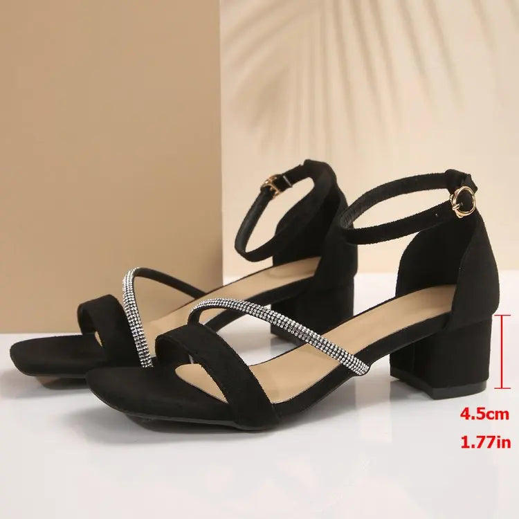 Summer Hot Selling Comfortable Elegant Sexy High-heeled Sandals Fashionable New Style Square Toe Anti Slip Casual Sandals Women