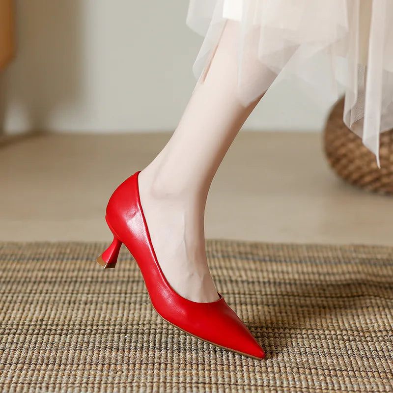 Patent Leather Fashion High Heels New Pointed Toe Pumps Elegant Woman Heeled Shoes Shallow Mouth Candy Colored Sexy Single Shoe