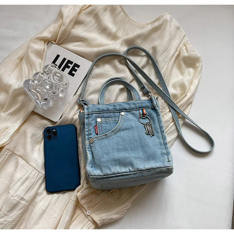 Ladies' Crossbody Bags Creative Retro Washed Denim Personalized Fashionable Verstaile Handbags High-quality Shoulder Bags Girl