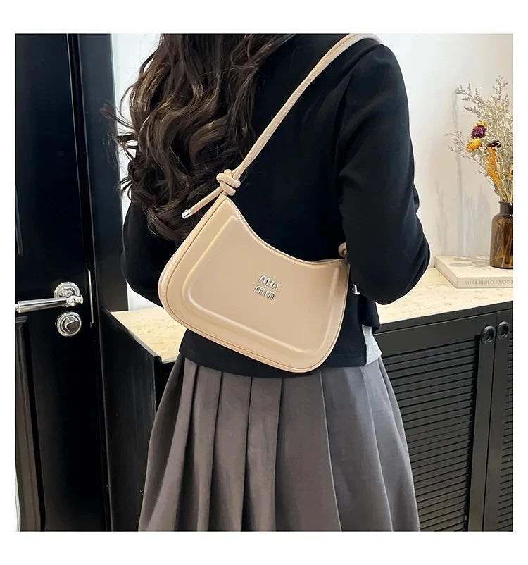 2025 Summer Trendy Shoulder Bag for Women, Elegant Crescent Crossbody Purse, Office Commuter Bag, Luxury Texture