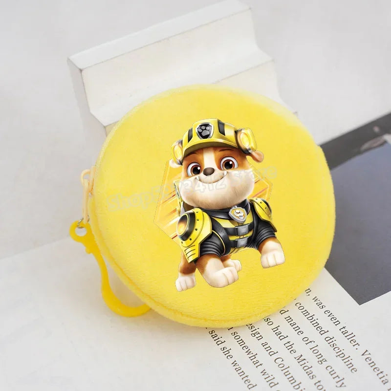 Paw Patrols Round Wallet Cute Keychain Bag Printing Coin Zipper Purse Anime Small Change Bags Convenient Mini Storage Pouch Gift