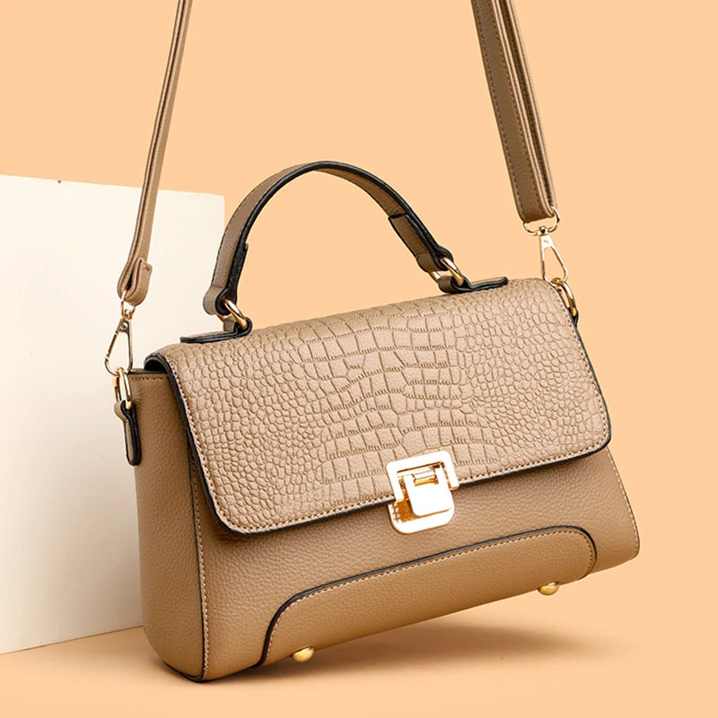 Brand Luxury Large Capacity Multilayer Shoulder Messenger Bag Women High Quality Leather Handbag Design Female Crossbody Tote