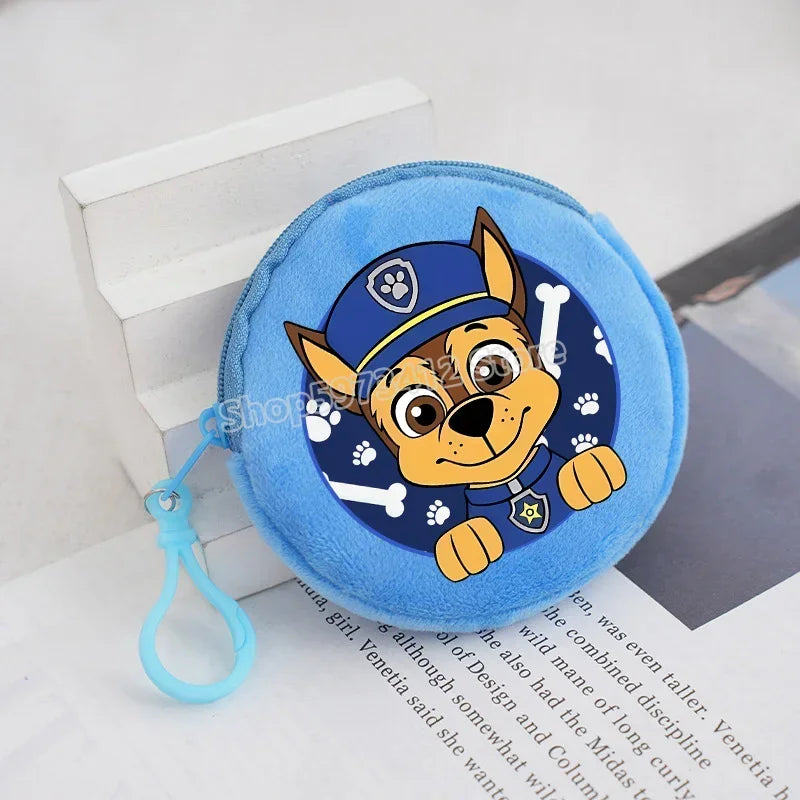 Paw Patrols Round Wallet Cute Keychain Bag Printing Coin Zipper Purse Anime Small Change Bags Convenient Mini Storage Pouch Gift