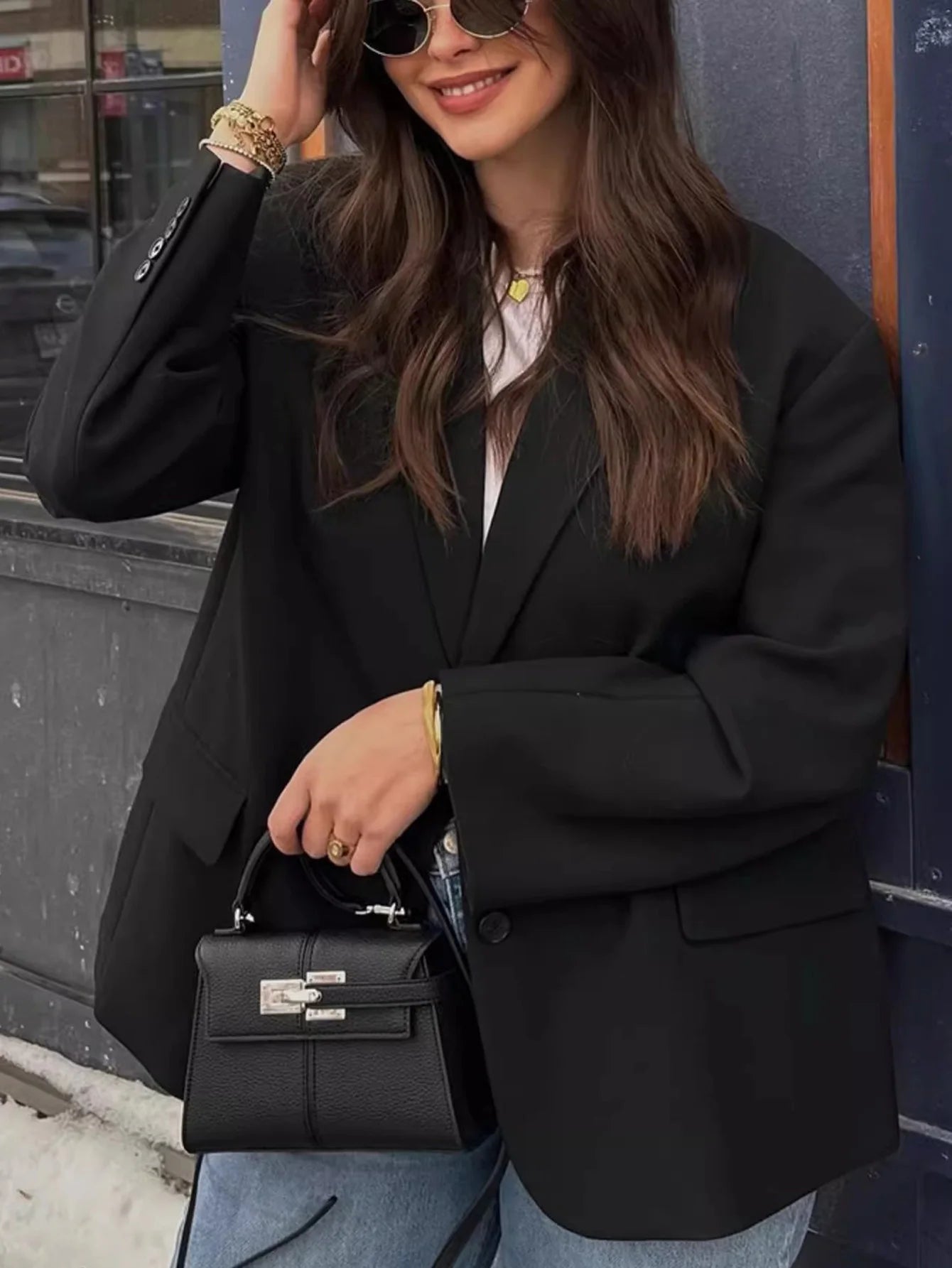 Trapezoidal bag new leather women's bag senior cross-body bag Fashion niche hand bag commuter bag
