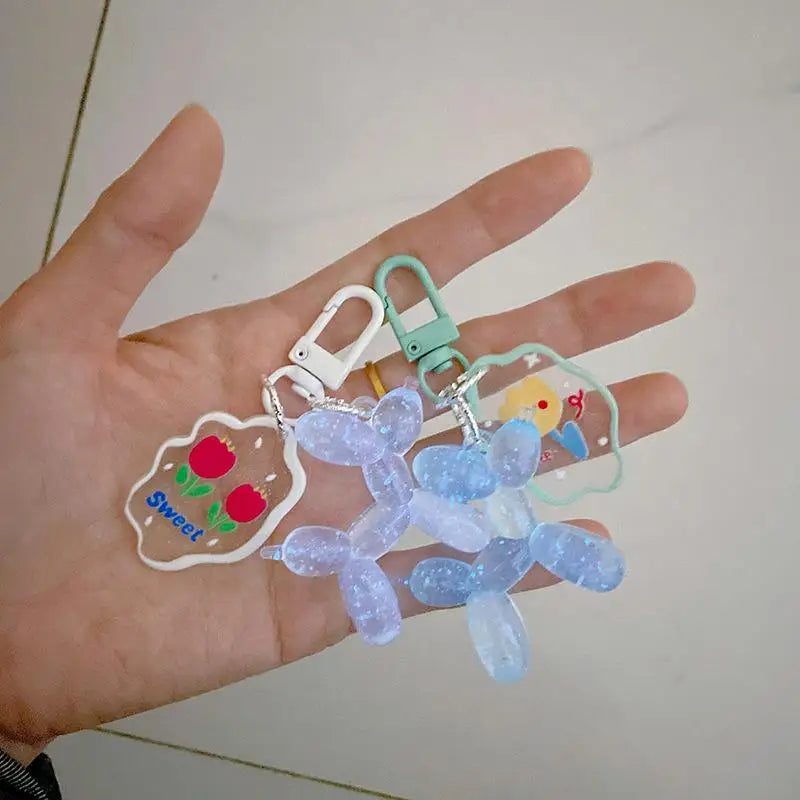 Balloon Dog Luminous Keychain Balloon Dog Glow At Night Pewndant Keyring Accessories Backpack Bags Pendant Kawaii Things Y2K New