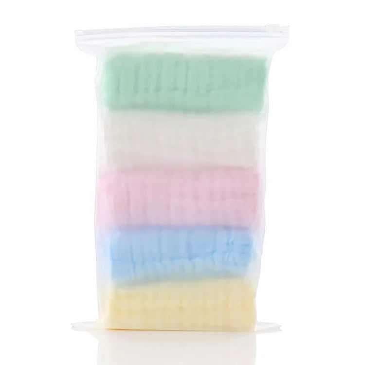 5Pcs 30x30cm Baby Towel Bath Towels Face Washcloth Muslin Squares Cotton Hand Wipe Gauze for Bathing Feeding Kids Handkerchief