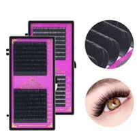 GLAMLASH Y YY W Shape Mesh Fake Natural Eyelash Extension C/D/L/LU Makeup Lashes Hand-woven Y False Premade Volume Lash