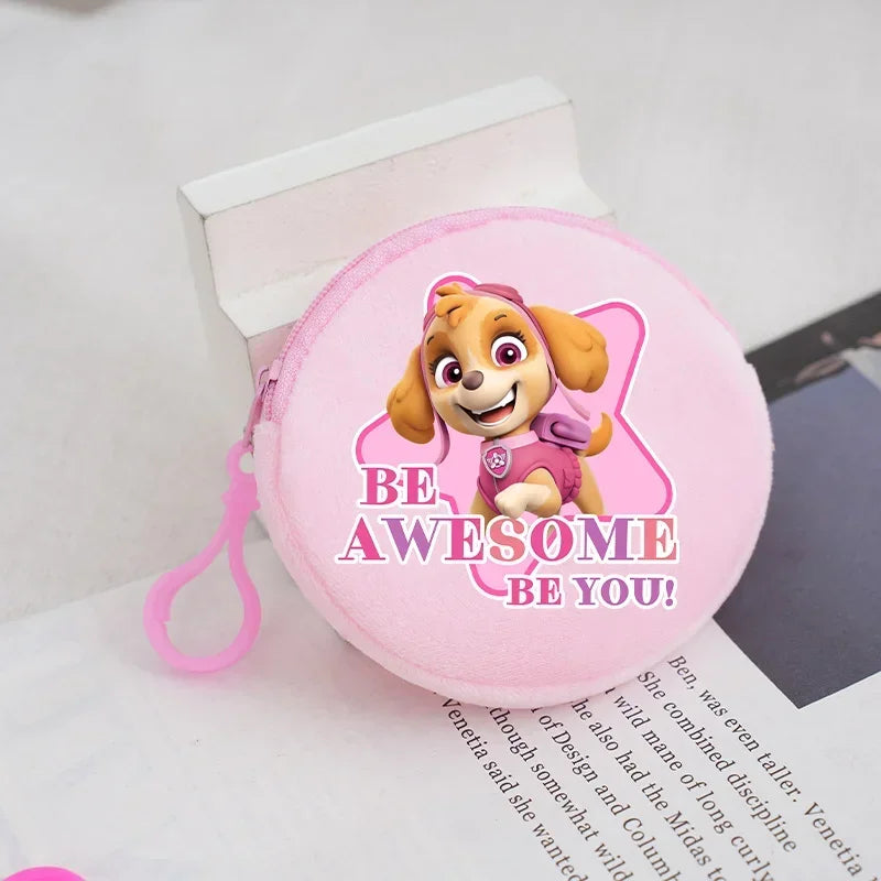 Paw Patrols Round Wallet Cute Keychain Bag Printing Coin Zipper Purse Anime Small Change Bags Convenient Mini Storage Pouch Gift