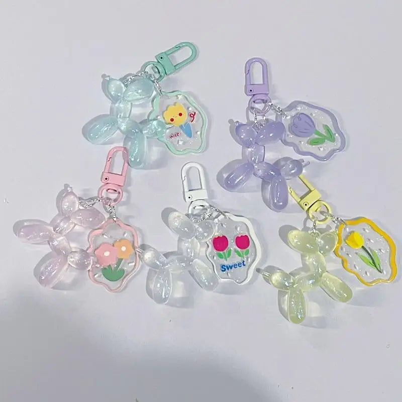 Balloon Dog Luminous Keychain Balloon Dog Glow At Night Pewndant Keyring Accessories Backpack Bags Pendant Kawaii Things Y2K New