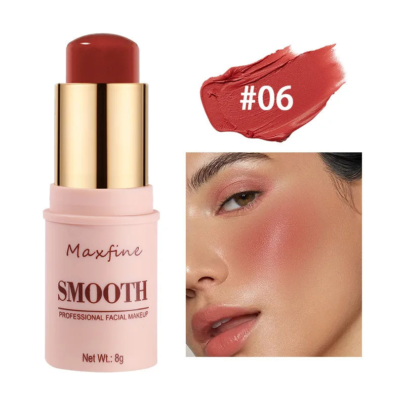 Facial Powder Blusher Stick Cream Shadow Highlight Repair Monochrome Expansion Color Shrink Red Rouge Concealer