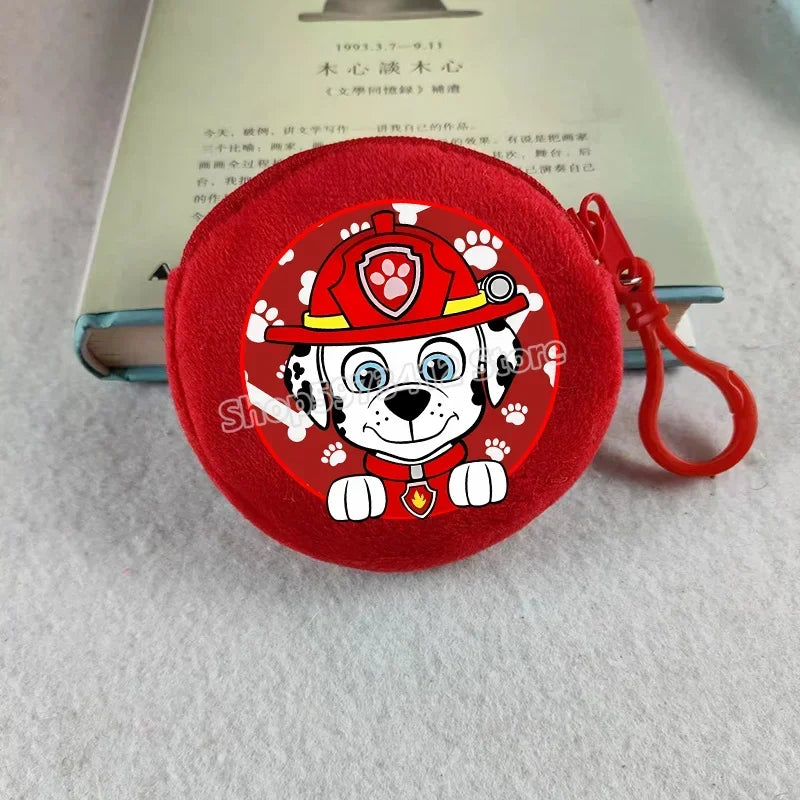 Paw Patrols Round Wallet Cute Keychain Bag Printing Coin Zipper Purse Anime Small Change Bags Convenient Mini Storage Pouch Gift