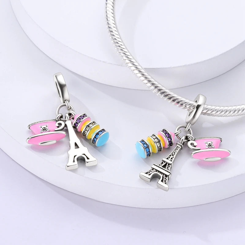925 Sterling Silver Charms Bead Dangle Airplane Luggage Passport Travel Charms Fit Original Charms Bracelet Jewelry Gift
