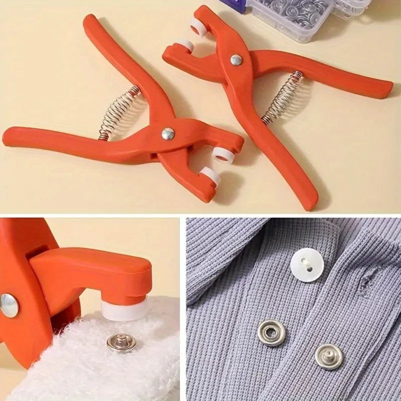 50 piece snap button kit with manual press pliers - suitable for DIY crafts, sewing clothes, hats, and bags