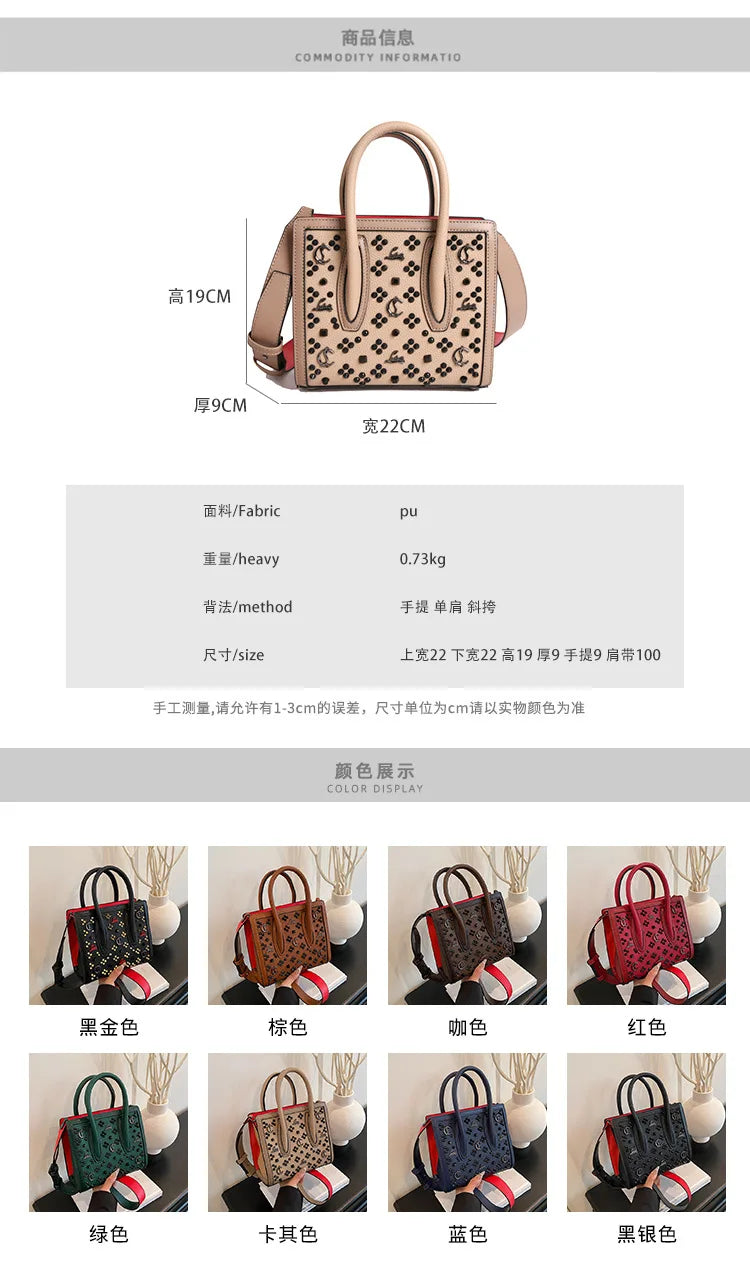 Vintage Hollow Out Tote Bag, Large Capacity Shopping Bag, Women's Versatile Shoulder & Crossbody Bag, Fashionable Retro Design