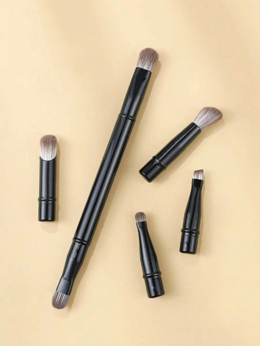 6-Pack Portable Makeup Brush Replacement Brush Head Nose Shadow Brush Travel Set