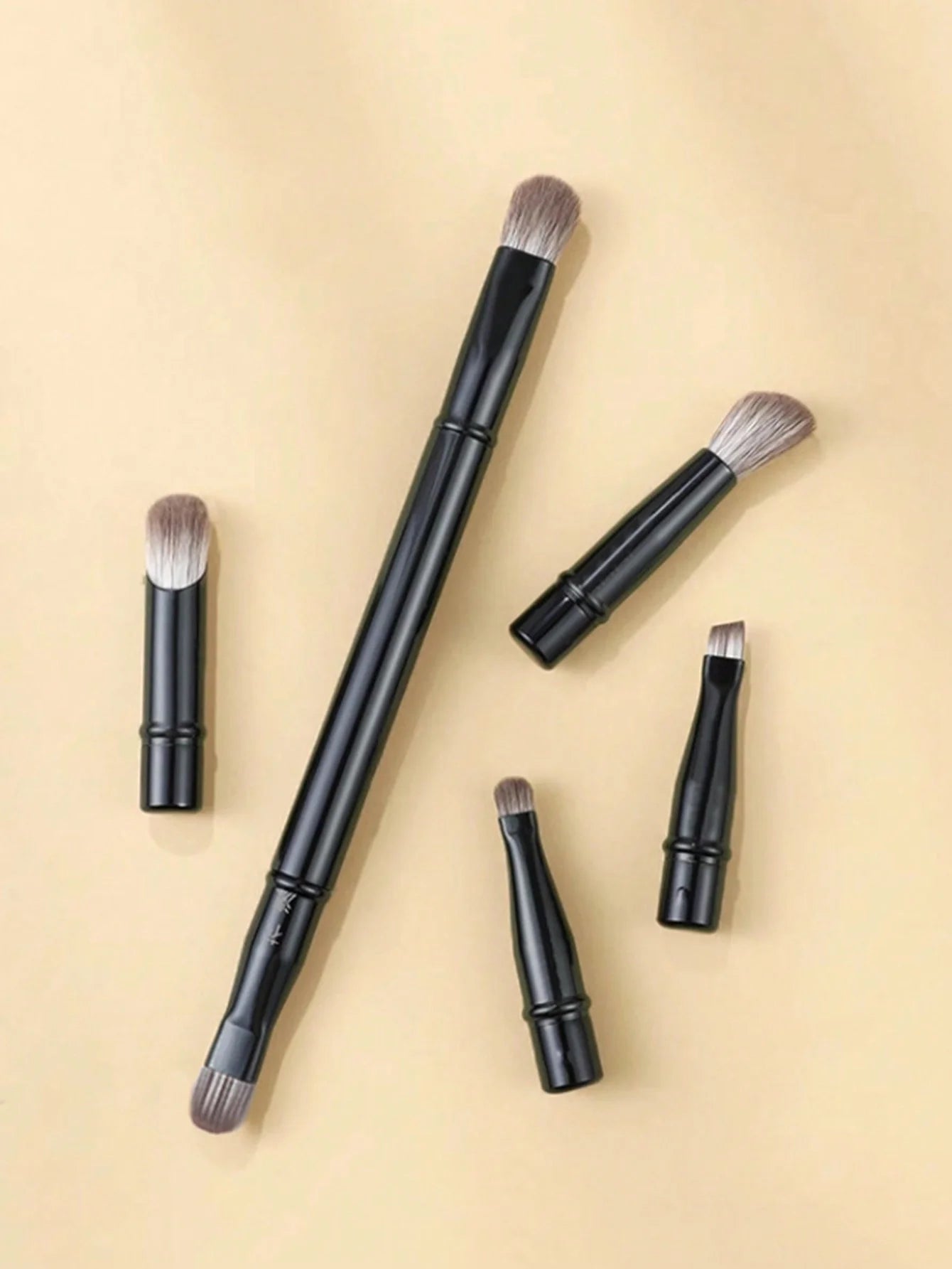 6-Pack Portable Makeup Brush Replacement Brush Head Nose Shadow Brush Travel Set