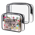 Emergency Food for Women Girls - Ideal Trip Gifts and Favors for Girls Friends. Small Makeup Bag, Clear Toiletry Bag