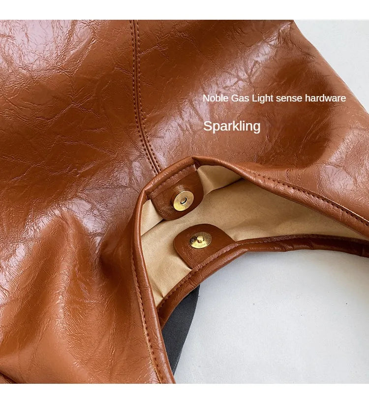 Soft PU Leather Shoulder Bag for Women Wedding Totes All-match Commuter Underarm Bag Bolso Mujer Fashion Large Capacity Handbag