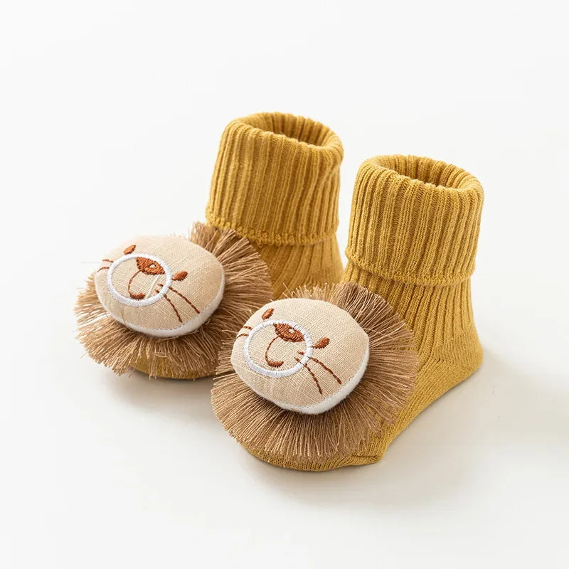 Baby Socks Spring and Autumn Non-slip Floor Socks Newborn Baby Cartoon 3D Doll Toddler Socks 0-24 Months