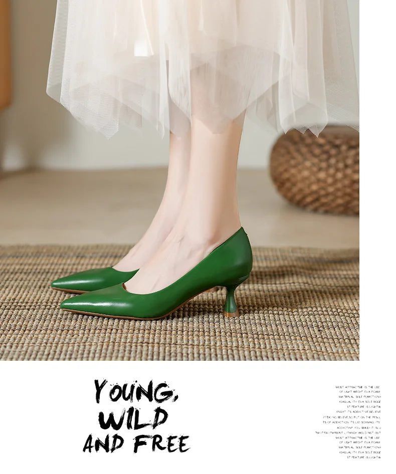 Patent Leather Fashion High Heels New Pointed Toe Pumps Elegant Woman Heeled Shoes Shallow Mouth Candy Colored Sexy Single Shoe