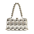 Gold Beaded Chain Banquet Purse Luxury Acrylic Cake Box Bag Women Niche Design Creative High-end Brand Elegant Shoulder Handbag