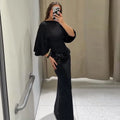 Sequined Patchwork Evening Dress Women Sexy Backless Half Sleeve Slim Hip Package Long Dresses Fashion Elegant Party Robes Lady