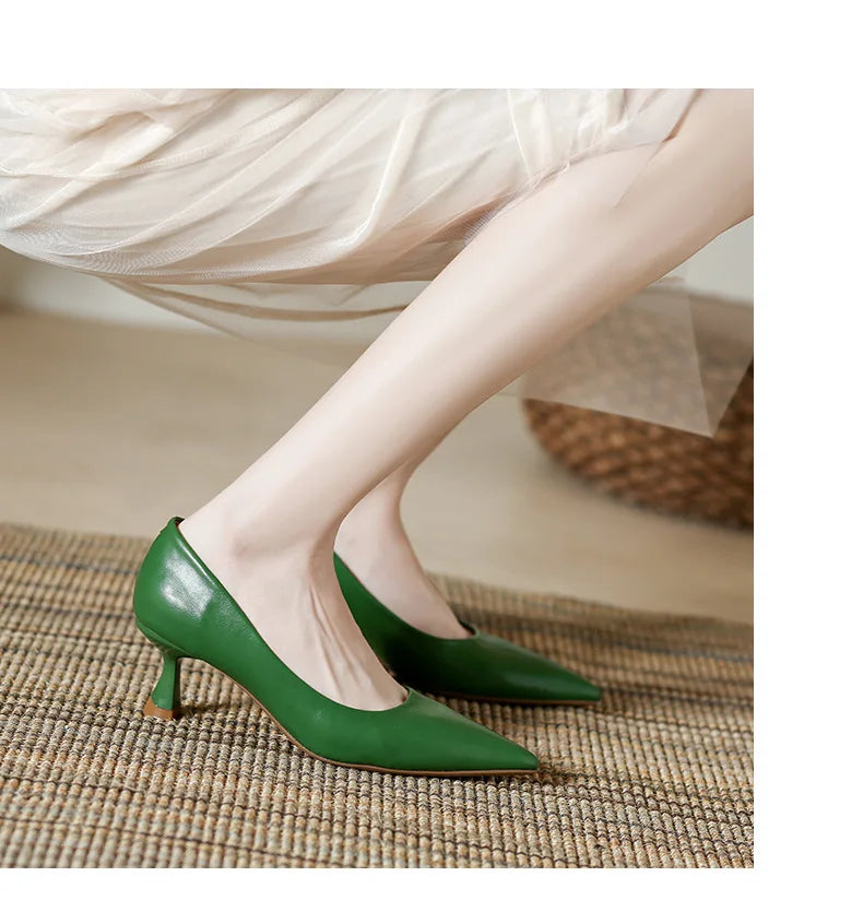 Patent Leather Fashion High Heels New Pointed Toe Pumps Elegant Woman Heeled Shoes Shallow Mouth Candy Colored Sexy Single Shoe