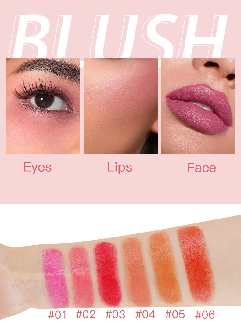 Facial Powder Blusher Stick Cream Shadow Highlight Repair Monochrome Expansion Color Shrink Red Rouge Concealer