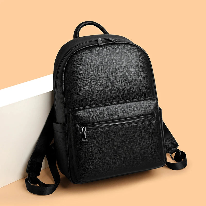 100% Genuine Leather Men Backpacks Natural Skin Leather Students Backpack Yong Boys College Backpack Shoolbag Travel Bags SAC