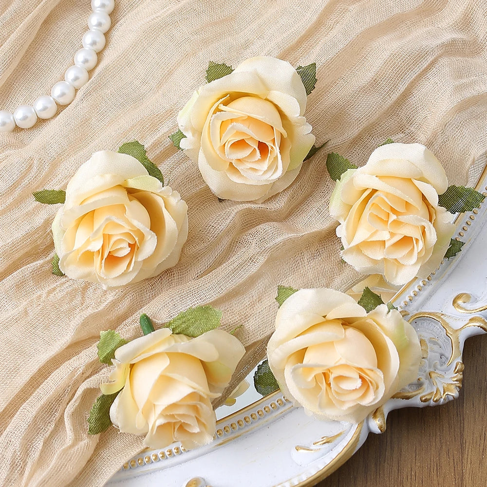 10/20PCS Artificial Flowers DIY Candy Box Cake Home Decor Christmas Decorative Wreaths Wedding Party Garden Roses Arch Silk Fake